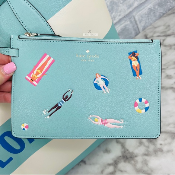 Kate Spade Pool Float Reversible Tote & Large Continental Wallet - Picture 6 of 16